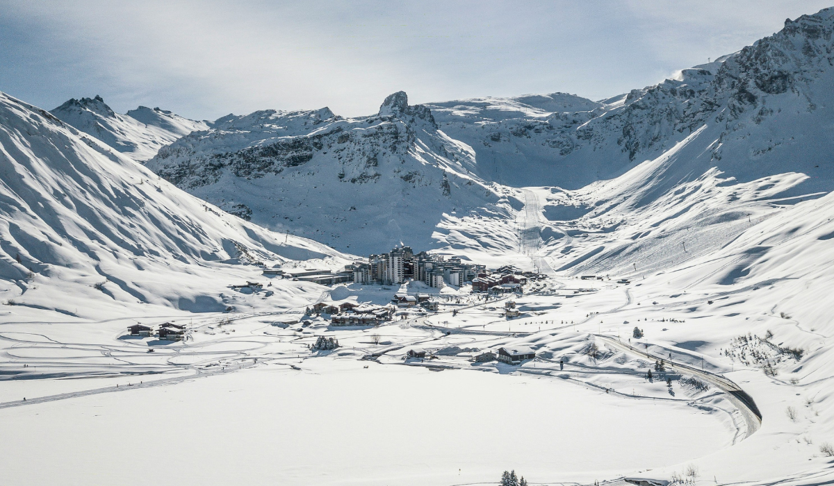 Snowy Tignes, Espace-Killy Ski area and resort